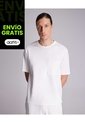 Camiseta Relaxed Fit Manga Corta Con Bolsillo  Para Hombre Marfil Atmos de Atmos