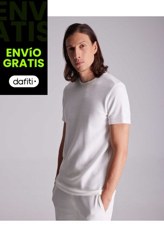Camiseta Texturizada  Para Hombre Marfil Atmos Atmos