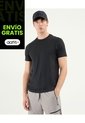 Camiseta Deportiva Manga Corta Regular Fit  Para Hombre Negro Atmos de Atmos