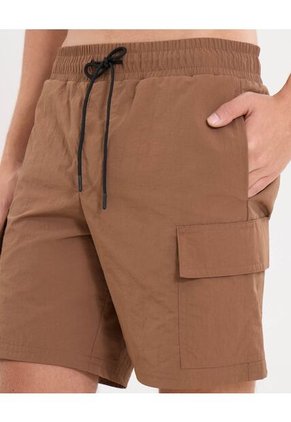 Short Cargo Con Cordón Ajustable  Para Hombre Café Atmos