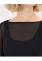 Camiseta Manga Larga En Malla  Para Mujer Negro Atmos de Atmos
