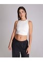 Crop Top Acanalado  Para Mujer Marfil Atmos de Atmos