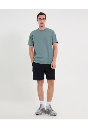 Camiseta Básica Manca Corta Oversize  Para Hombre Verde Atmos