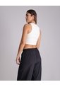 Crop Top Acanalado  Para Mujer Marfil Atmos de Atmos
