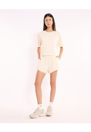 Short Amplio Plush Para Mujer Crema Atmos