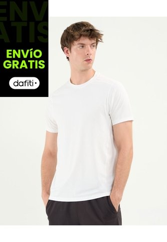 Camiseta Deportiva Manga Corta Regular Fit  Para Hombre Blanco Atmos Atmos