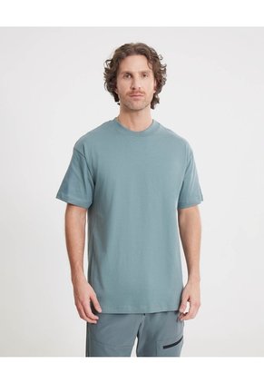 Camiseta Básica Manca Corta Oversize  Para Hombre Verde Atmos
