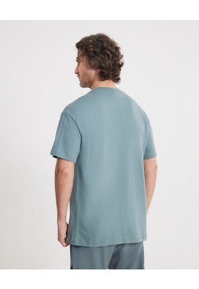 Camiseta Básica Manca Corta Oversize  Para Hombre Verde Atmos