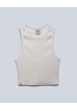 Crop Top Acanalado  Para Mujer Marfil Atmos de Atmos