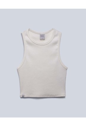 Crop Top Acanalado Para Mujer Marfil Atmos