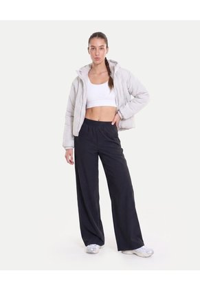 Chaqueta Acolchada Con Cortes Laterales Para Mujer Gris Atmos