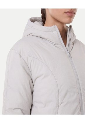 Chaqueta Acolchada Con Cortes Laterales Para Mujer Gris Atmos