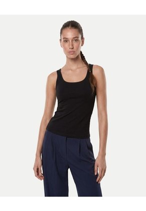 Camiseta Tank En Tela Plush  Para Mujer Negro Atmos
