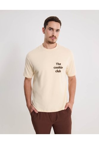 Camiseta Oversize Con Estampado  Para Hombre Crema Atmos Atmos