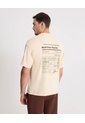 Camiseta Oversize Con Estampado  Para Hombre Crema Atmos de Atmos