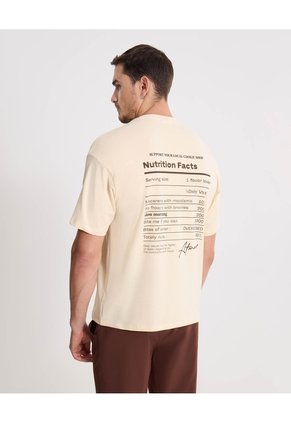 Camiseta Oversize Con Estampado Para Hombre Crema Atmos