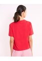 Camiseta Amplia Con Estampado  Para Mujer Rojo Atmos de Atmos