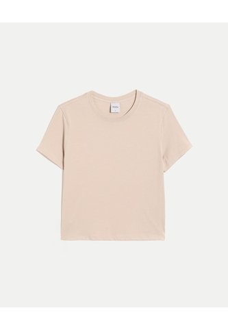 Camiseta Boxy Básica  Para Mujer Crema Atmos Atmos