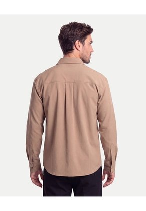 Camisa Técnica Con Bolsillo Práctica  Para Hombre Café Atmos