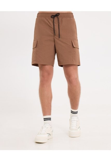 Short Cargo Con Cordón Ajustable  Para Hombre Café Atmos