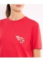 Camiseta Amplia Con Estampado  Para Mujer Rojo Atmos de Atmos