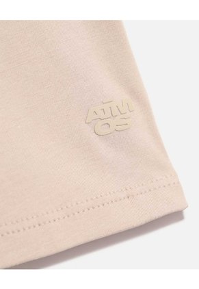 Camiseta Boxy Básica Para Mujer Crema Atmos
