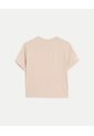 Camiseta Boxy Básica  Para Mujer Crema Atmos de Atmos