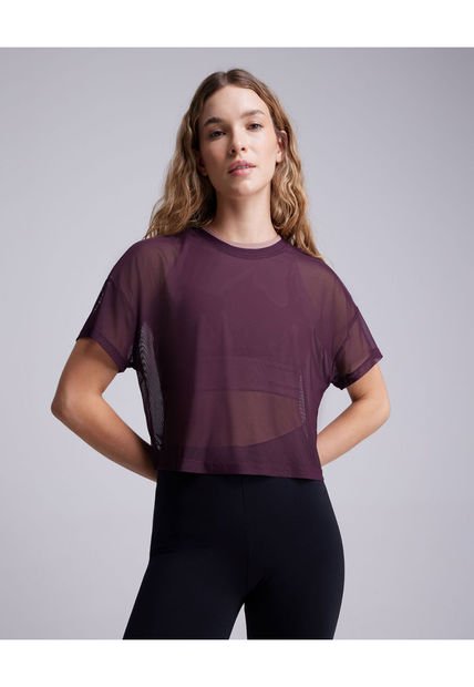 Camiseta Para Mujer Manga Corta Color Morado Marca Atmos #31090127