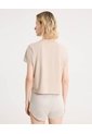Camiseta Boxy Básica  Para Mujer Crema Atmos de Atmos