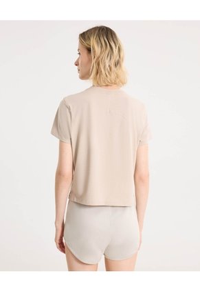 Camiseta Boxy Básica Para Mujer Crema Atmos