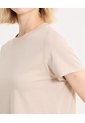 Camiseta Boxy Básica  Para Mujer Crema Atmos de Atmos