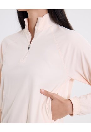Buzo Cuello Alto Con Bolsillos  Para Mujer Rosado Atmos