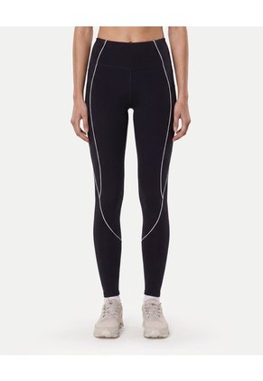Leggins Regular Piping Contraste Para Mujer Negro Atmos