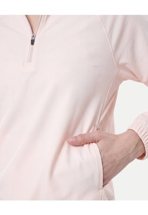 Buzo Cuello Alto Con Bolsillos  Para Mujer Rosado Atmos