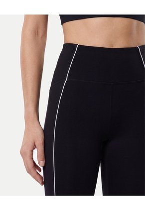 Leggins Regular Piping Contraste Para Mujer Negro Atmos