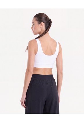 Top Soporte Medio Escote U Copas  Para Mujer Blanco Atmos