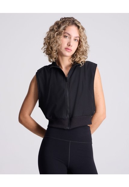 Chaleco Deportivo Cuello Alto  Para Mujer Negro Atmos