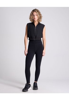 Chaleco Deportivo Cuello Alto  Para Mujer Negro Atmos