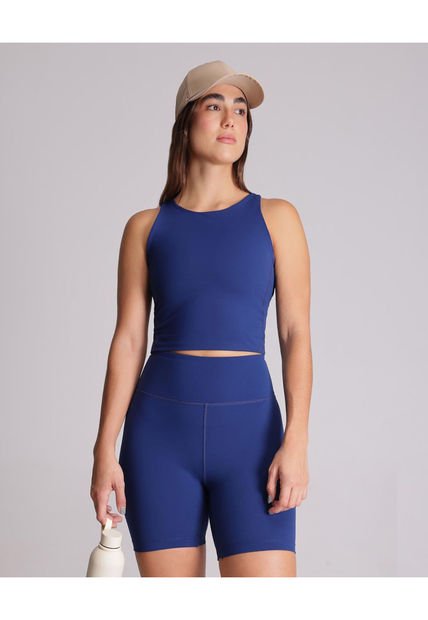 Crop Top Para Mujer  Color Azul Oscuro Marca Atmos #31090111