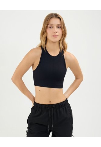 Top Seamless Cuello Halter  Para Mujer Negro Atmos Atmos
