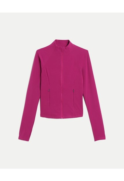 Buzo Ajustado Cuello Alto Training Aerius Skin  Para Mujer Fucsia Atmos