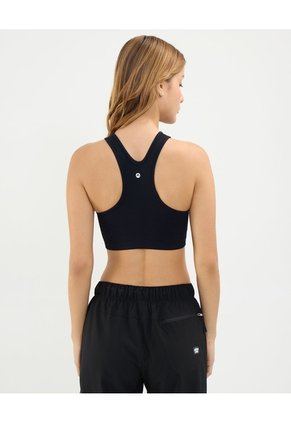 Top Seamless Cuello Halter  Para Mujer Negro Atmos