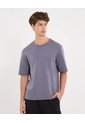 Camiseta Relaxed Fit Manga Corta Con Bolsillo  Para Hombre Gris Atmos de Atmos
