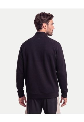 Buzo Half Zipper Corte Alto  Para Hombre Negro Atmos