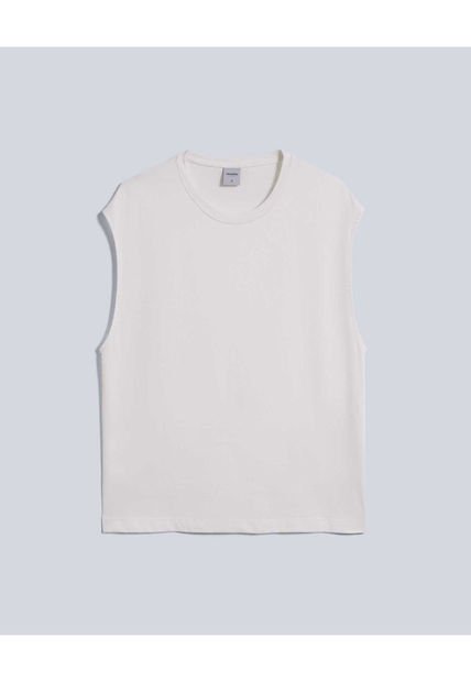 Camiseta Para Hombre Manga Sisa Cuello Redondo Color Marfil Marca Atmos #32090181