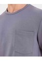Camiseta Relaxed Fit Manga Corta Con Bolsillo  Para Hombre Gris Atmos de Atmos