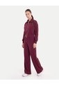Buzo Full Zipper Piping Plush  Para Mujer Vino Atmos de Atmos