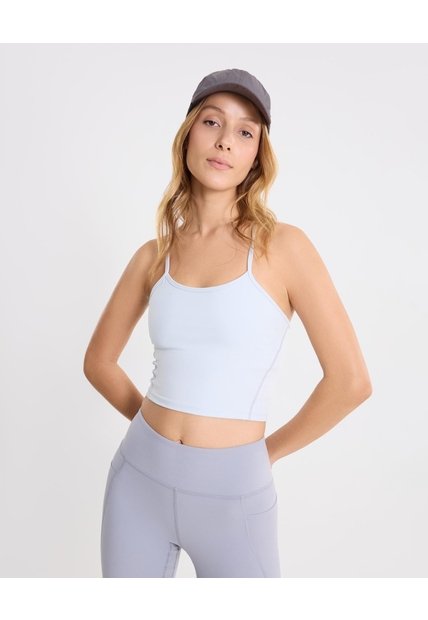 Camiseta Tank Con Top Interno Aerius Skin  Para Mujer Azul Atmos
