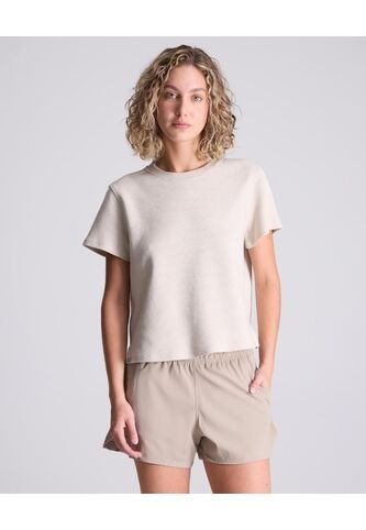 Camiseta Para Mujer Manga Corta Cuello Redondo Color Beige Marca Atmos #31090194 Atmos