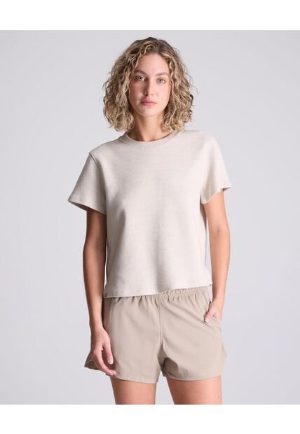 Camiseta Para Mujer Manga Corta Cuello Redondo Color Beige Marca Atmos #31090194